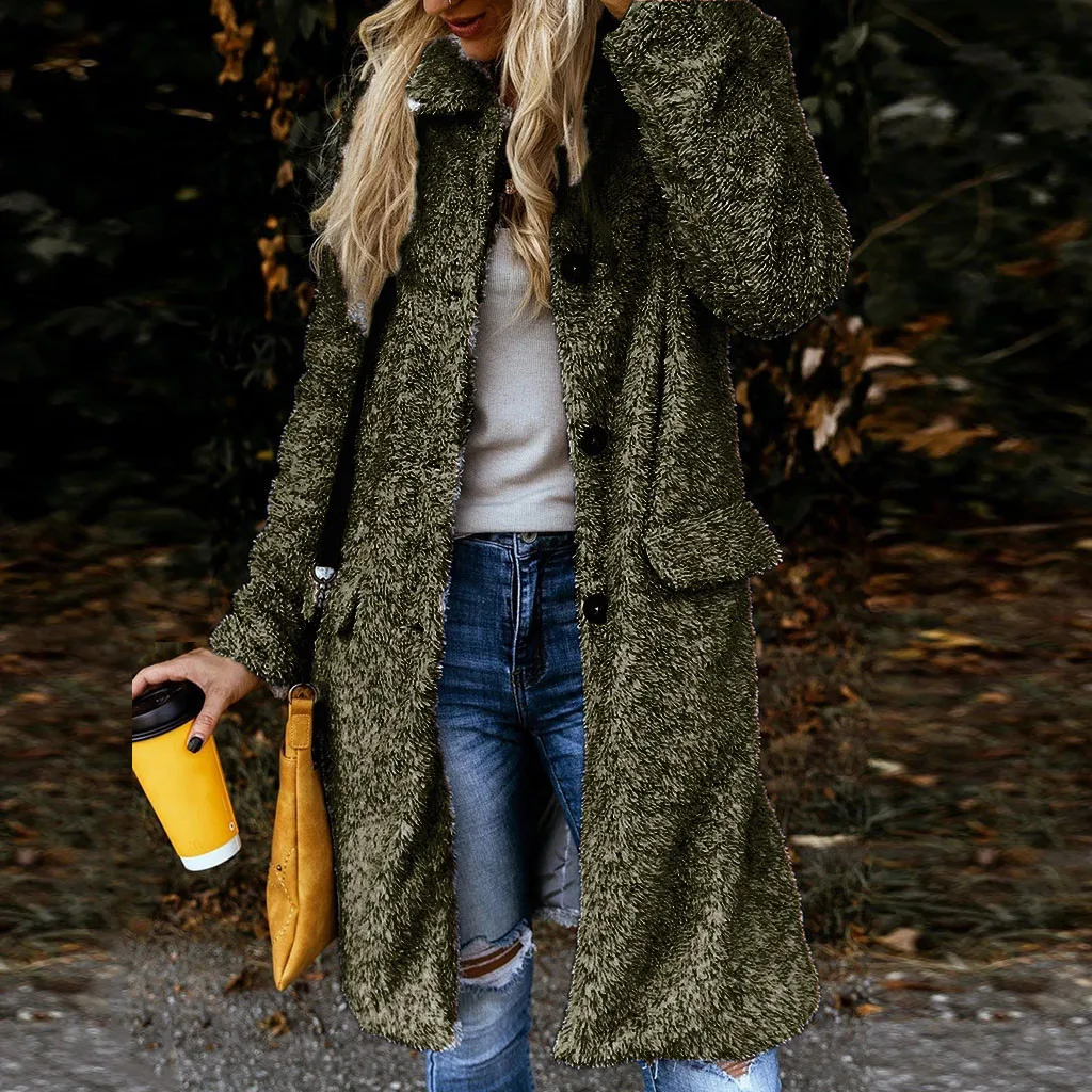 Manteau femme abrigo mujer шерстяное пальто женское повседневное с длинным рукавом женская верхняя одежда пальто свитер зимнее пальто женские топы casaco
