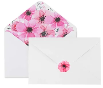 floral evelope Благодарственные открытки-благодарственные заметки, темно-синий и золотой фольги акварельные благодарственные открытки-пустые открытки для заметок - Цвет: floral evelope