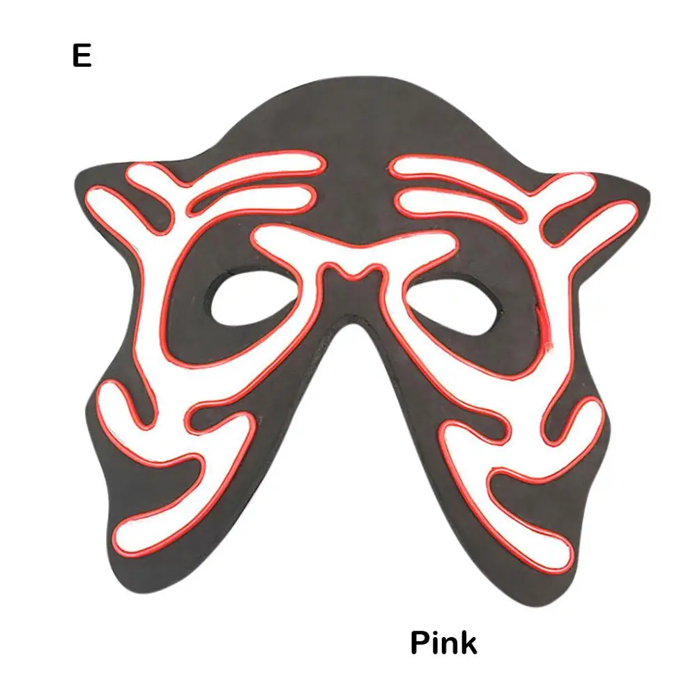 Маска для Хэллоуина в стиле Facemask, светодиодные маски, светящаяся страшная маска, светящаяся эротическая Танцевальная Маска, подарок, новинка, горячая Распродажа, дропшиппинг# e - Цвет: E