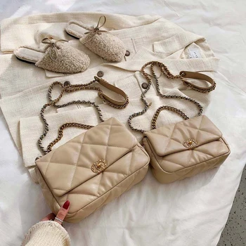 

Brand Soft Quilted PU Leather Crossbody Bags for Women 2020 Shoulder Messenger Bag Fashion Chain Handbags Luxury Desinger Purses