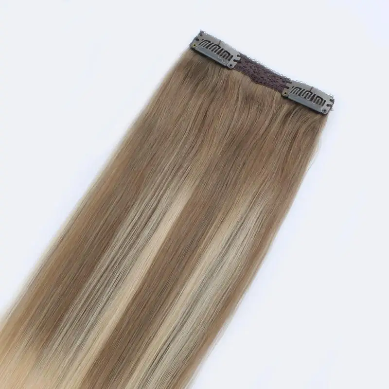 Kayla Hair Clips In Brazilian Human Hair Straight Clip In Extensions 7 Pieces And 120g/Set Natural Color Remy