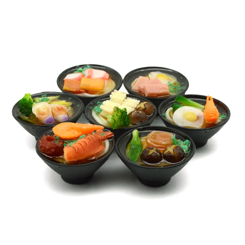 Модель еды Udon с большой чашей креативный японский брелок для ключей наклейка на
