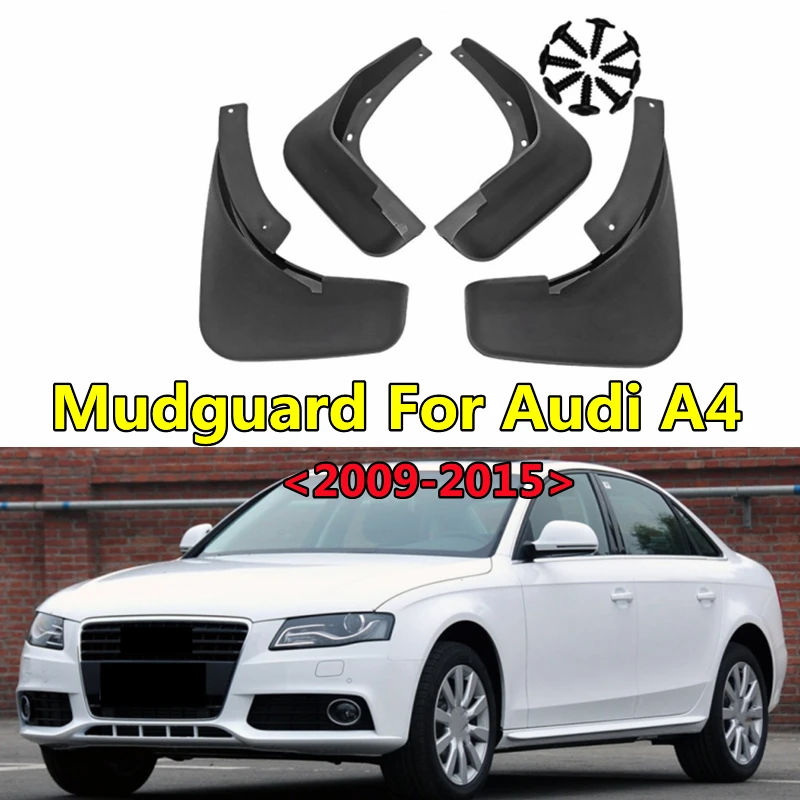 Minzhi For Audi A4 B8 2008-2013 4pcs Front Rear Splash Guards Mud Flaps Exterior Car Styling Parts