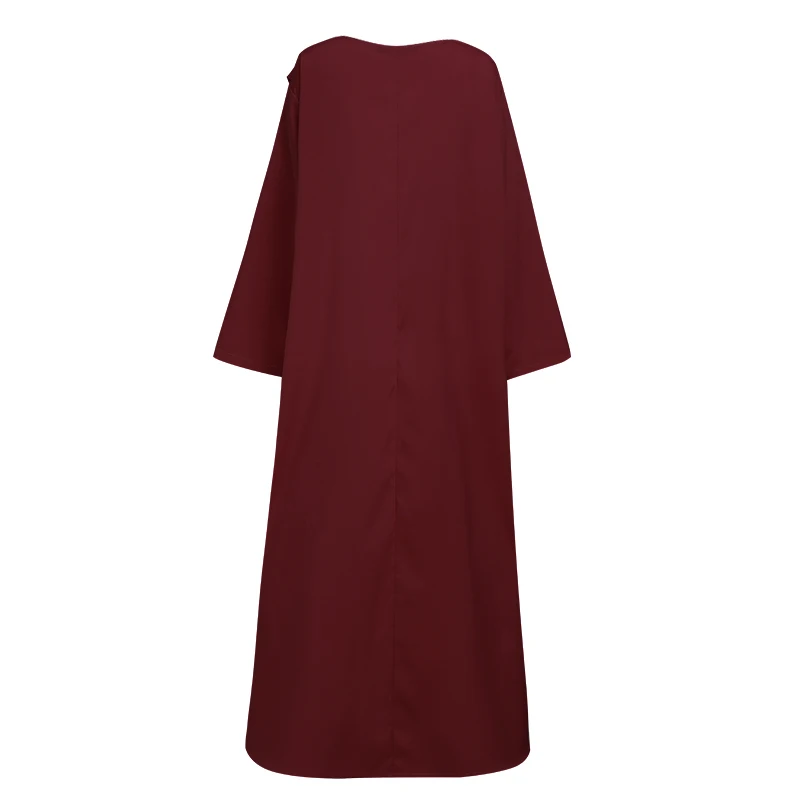 Retro Muslim Dress Womens Asymmetrical Sundress ZANZEA 2020 Casual Long Sleeve Maxi Vestidos Female O Neck Islamic Robe 5XL