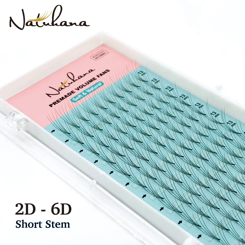 Накладные ресницы NATUHANA готовые объемные 2D 3D 4D 5D 6D из искусственного шелка