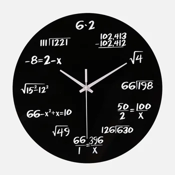 

Round Battery Powered Modern Bedroom Pointer For Kids Rooms Office Home Decor Wall Clock Gift Math Equation Silent Acrylic