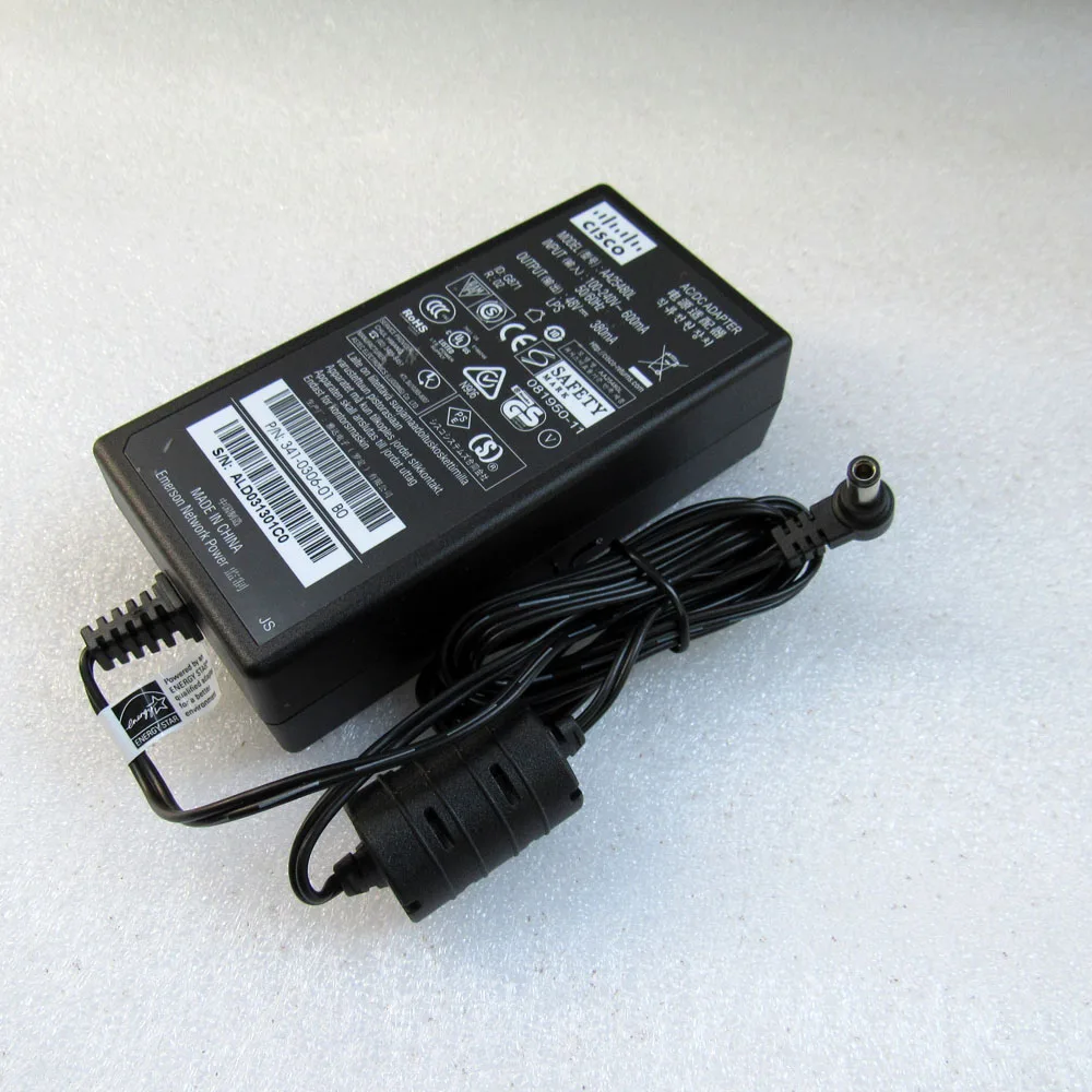 Мощность адаптер AA25480L 341-0306-01 AC/DC100-240V 48V 380mA подходит для Коммутатор CISCO IP Phone концентратор