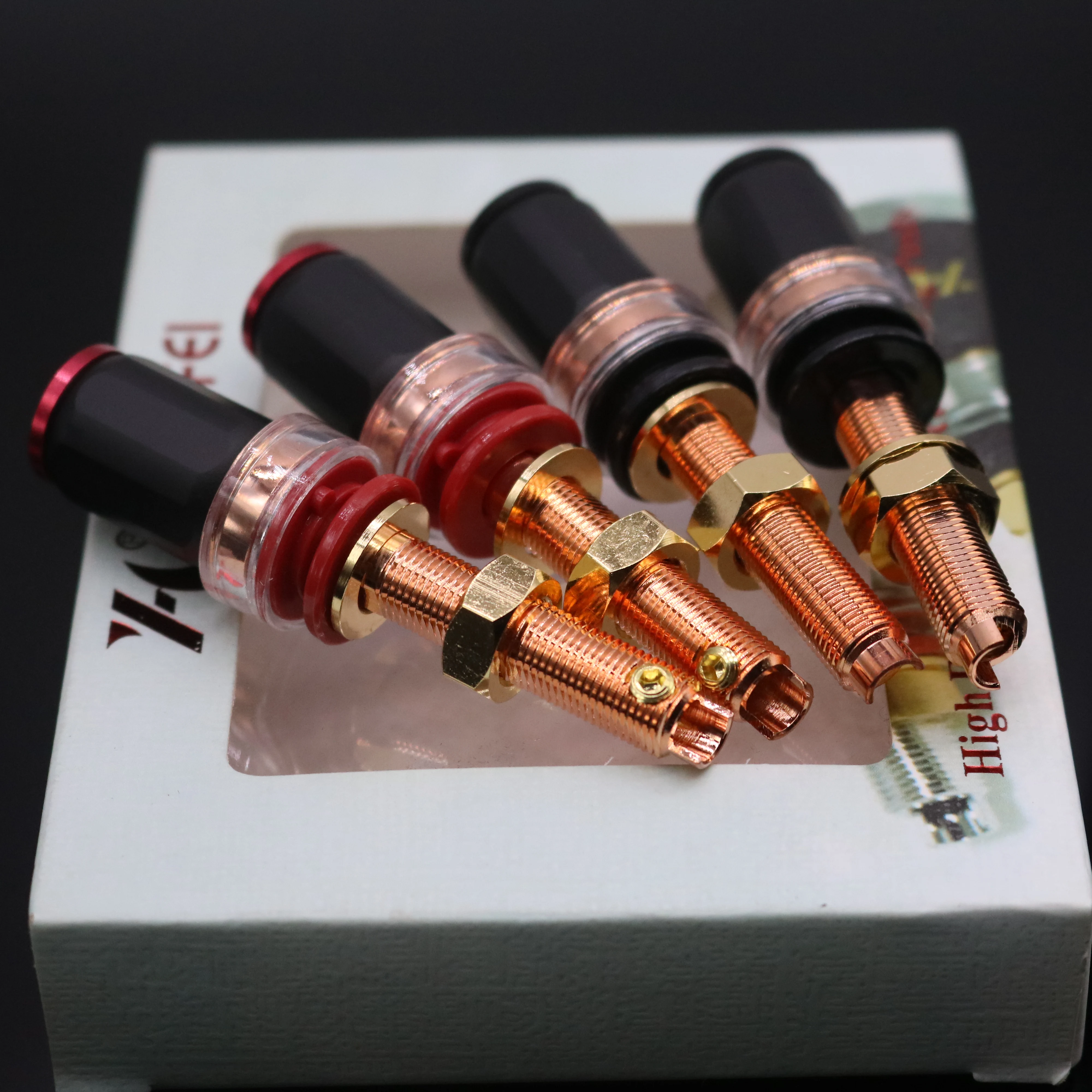 

4pcs 8pcs XSSH Audio HIFI Real Red copper Banana Plug Female Socket Speaker power amplifier terminal Long Short Binding Post