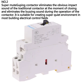 

25A 2P 220V Din rail Household ac contactor With Manual Control Switch