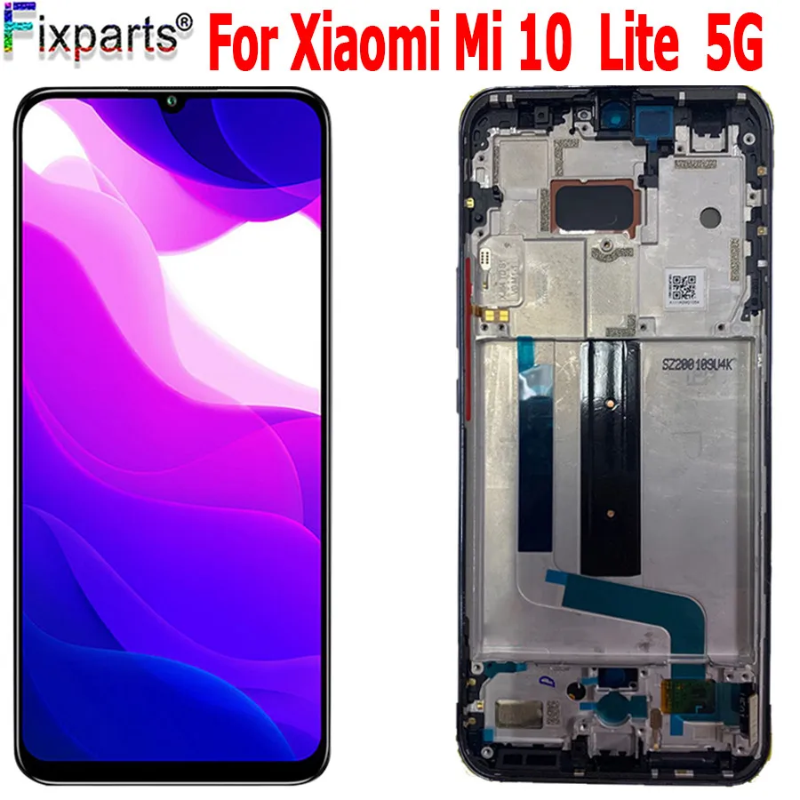Новый ЖК дисплей для Xiaomi 10 Lite дигитайзер сенсорного экрана в сборе с рамкой Mi