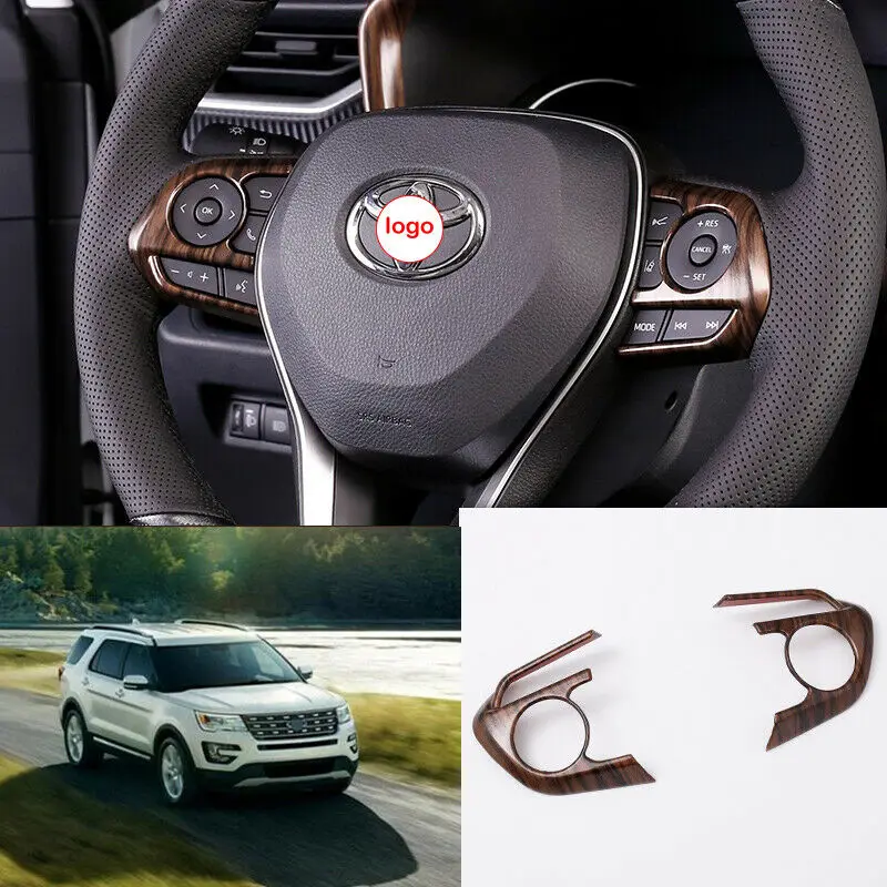 

Для Toyota RAV4 2020 ABS внутренняя Кнопка рулевого колеса под дерево молдинг крышка отделка автомобильные аксессуары 2 шт.