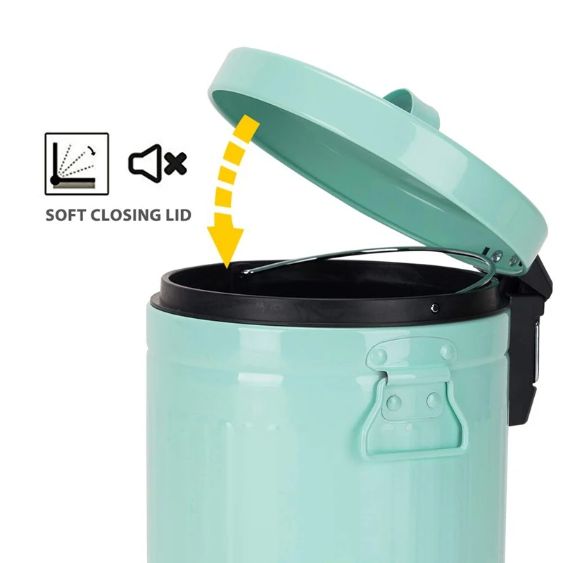 Bathroom Trash Can with Lid, Trash Can for Bedroom Office Suitable for Bathroom, Bedroom, Office, Desk, 5 Liters