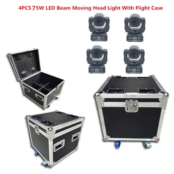 

4X 75W LED Beam Moving Head Light With Flight Case LED Spot Moving Head Light/USA Luminums 65W LED DJ Spot Light dmx beam light