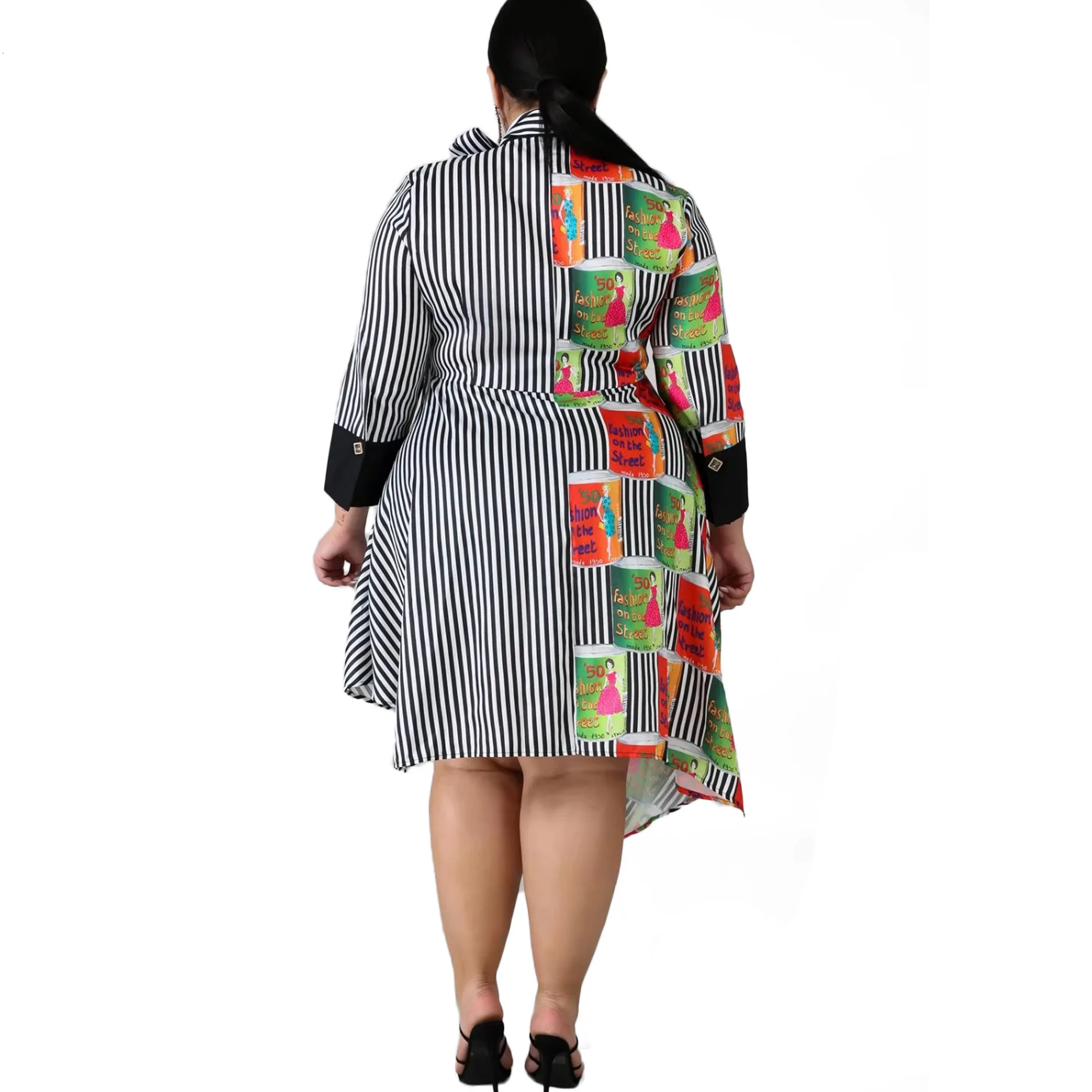 5XL 6XL размера плюс, платье в африканском стиле, женское платье с длинным рукавом и бантом, платье в полоску с принтом, платья в стиле пэчворк, асимметричная одежда Vestidos