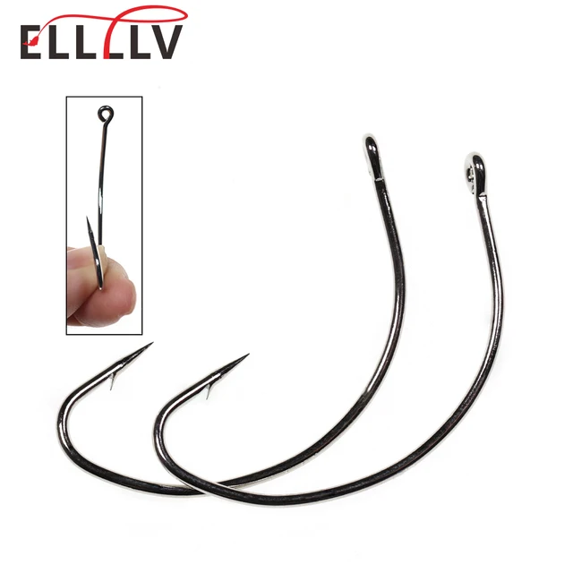 Elllv 50PCS Wide Gap Live Shiners Lure Fishhooks Saltwater Freshwater  Offset Worm Hook For Bass Fishing Size #6 - #5/0 - AliExpress