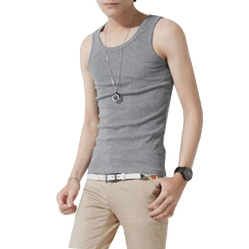 

Men's Cotton Tops Popular Solid Mens Tank Top Muscle Sleeveless Shirt Sportswear Jogging Breathable Fitness Vest Undershirts