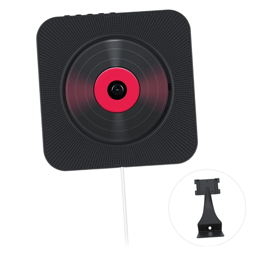 Black Портативный Bluetooth cd-плеер настенный поддерживает USB, наушники - Цвет: Black
