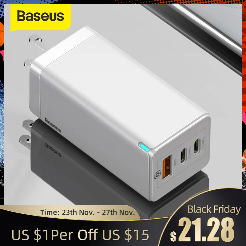Baseus 65W GaN USB Fast Charger Quick Charge 3.0 For iPhone 11 PD3.0 US Plug Support FCP AFC SCP QC 3.0 For Samsung S10 Xiaomi|Mobile Phone…