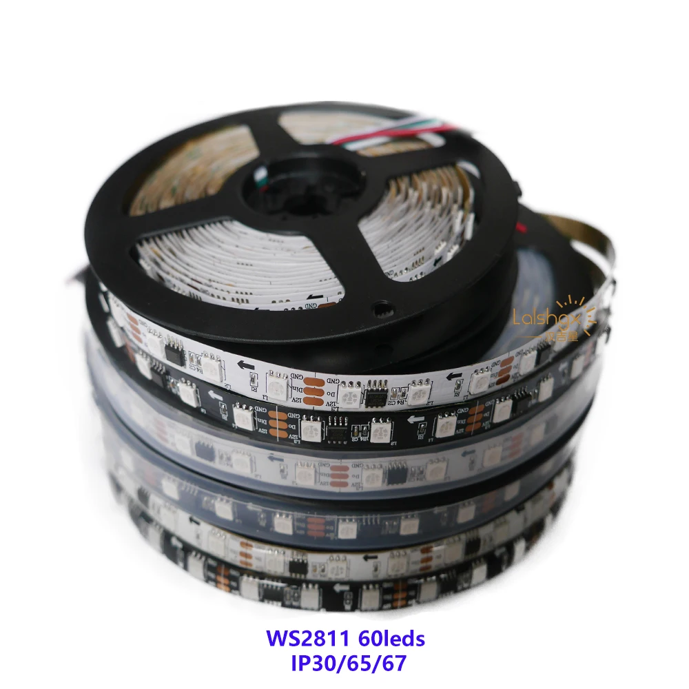Dc12в 5050 SMD rgb 2811 ленточный светильник адресуемый 30/48/60 светодиодов/м умная