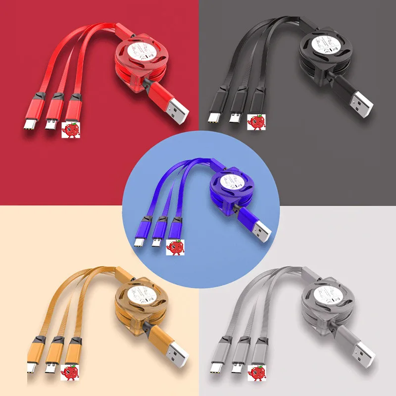 

3 IN 1 USB Cable 8Pin Type C Micro USB Quick Charge Cable For iPhone X 8 7 Plus Samsung S9 S10 Xiaomi Mi6 Fast Charging Cord