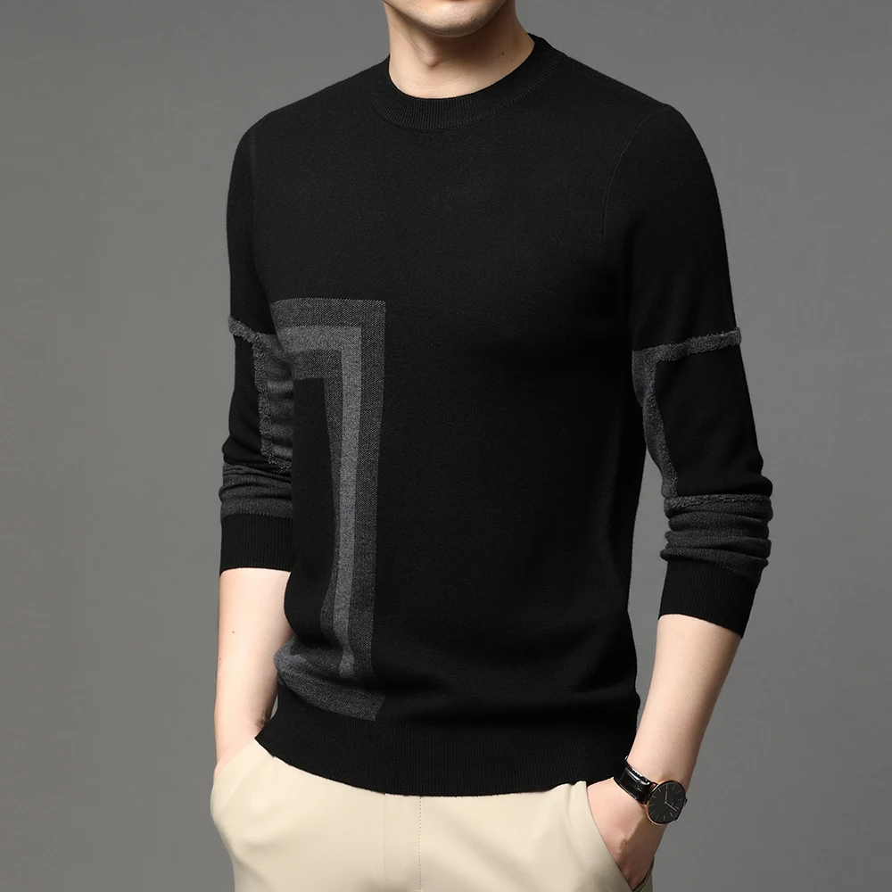 Black Designer Sweater | Wool Pullover 