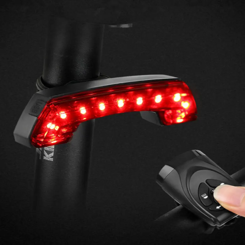 Sale Intelligent USB Bike Rear Light Wireless Remote Control Turn Signal Bicycle Taillight with Bike Horn 4