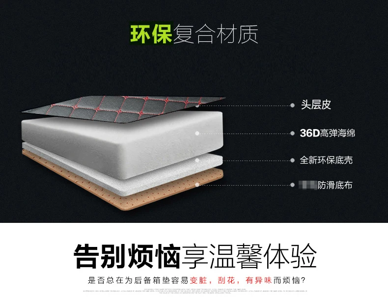 High-quality leather Full-enclosed 3D car trunk mat modified boot mat for Suzuki vitara