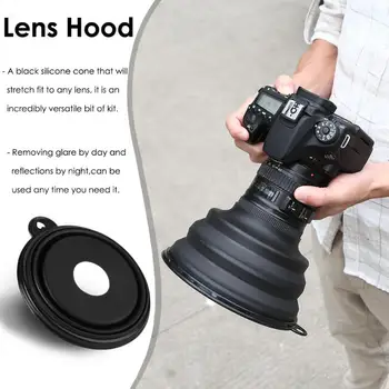 

Reflection-free Collapsible Silicone Lens Hood Ultimate Lens Cover Anti-glass Lens Hood For Camera Images Videos Photographers