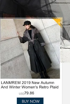 LANMREM, новинка, весеннее двубортное пальто с отворотом, Стиль часов, уличная одежда, свободное, теплое, популярное, темпераментное, шерстяное пальто, Tide PC959