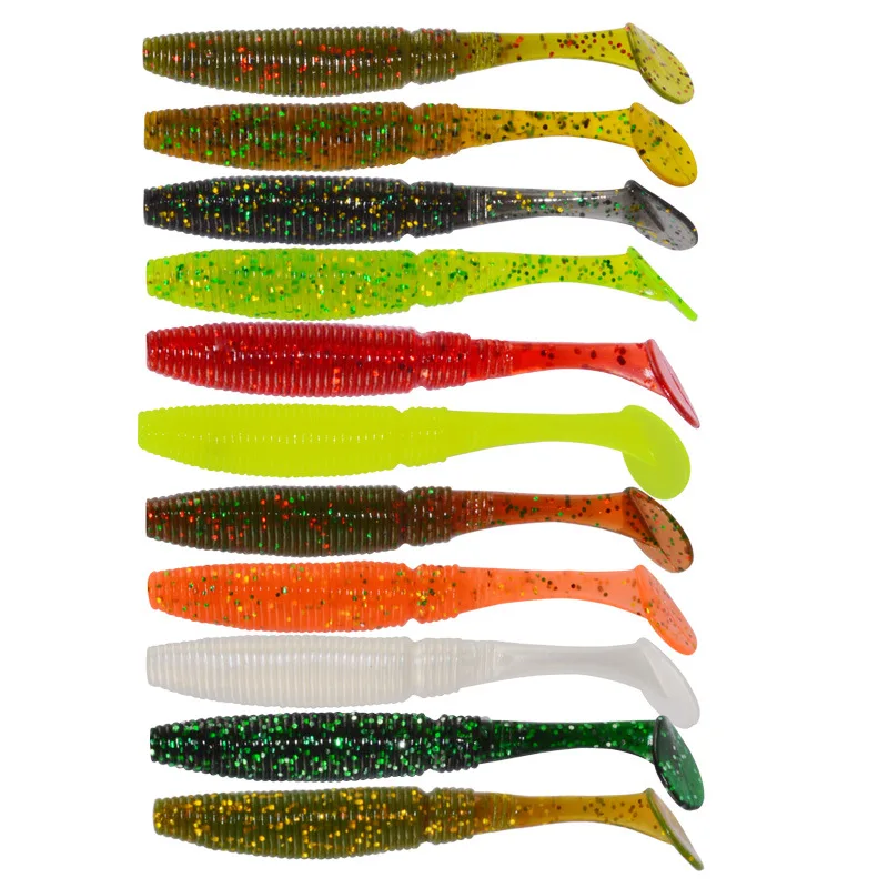 

Fishing Soft Lure 3.5g 75mm Worm Silicone Soft Lure 11different Color Silicone Bait T Tail Wobblers