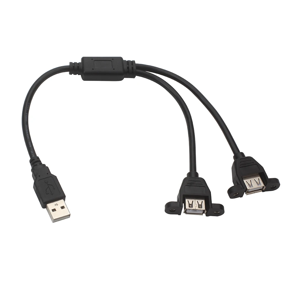 USB один-два соединительный кабель один мужчина к два Женщина usb разветвитель данных Зарядка два правильных компьютера USB кабель
