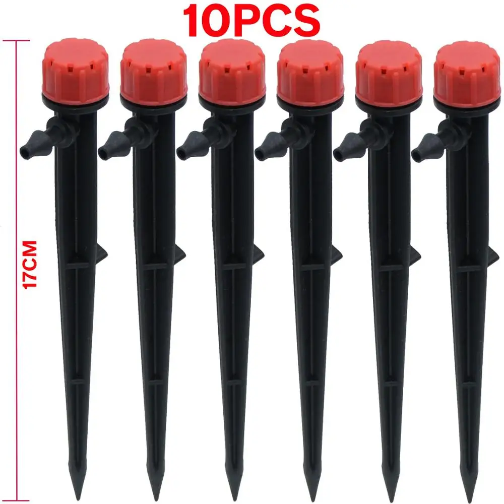 KSL01-154-17CM-10PCS KESLA 13/17/21 см Micro Капельное орошение Регулируемая излучателей разбрызгиватель Кола воды Воронка-дриппер для сельскохозяйственных угодий полива 1/4 ''4/7 мм шланг - Цвет: KSL01-154-17CM-10PCS