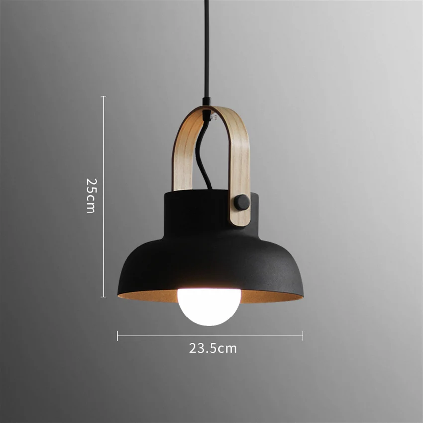 Светодиодный подвесной светильник из железа в скандинавском стиле лофт для ресторана, Подвесная лампа для спальни, дома, дома, кухни, светильники, освещение, светильник - Цвет корпуса: L Black