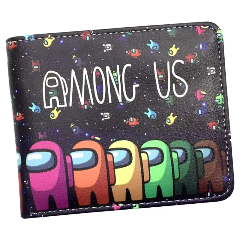 Hot Game Among us PU Leather Bifold Mens Wallet Coin Pocket Credit Card Id Window