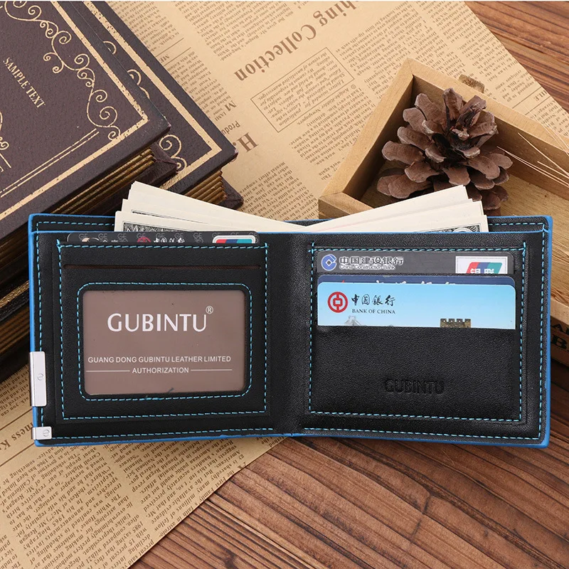 

Business Small Men Wallet Leather Card Holder Men Wallets Brand Thin Solid Color Short Coin Pocket Male Purse Carteira Masculina