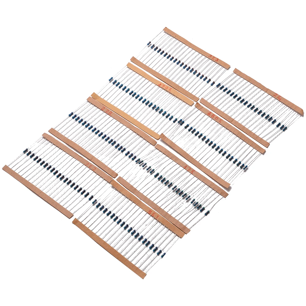 30 Values 1//4W Metal Film Resistors Resistance Assortment Kit Set 1/% 600Pcs