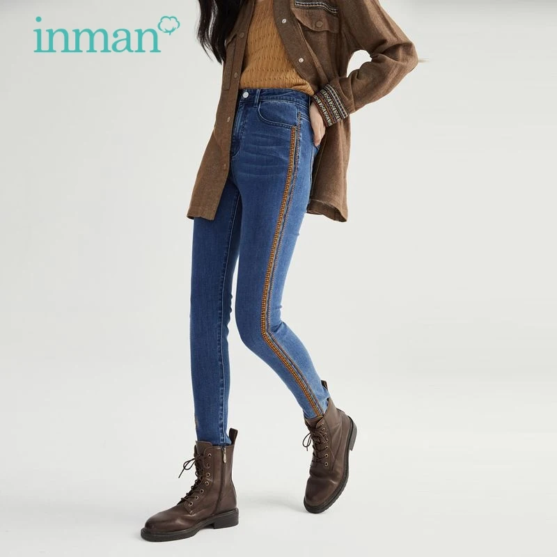 

INMAN Women's Jeans Spring Autumn Vintage Classic Slim Denim Pencil Trousers Women's Pants Korean Fashion High Waist Jeans
