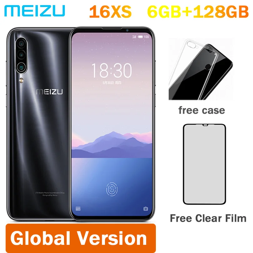 

Global version Meizu 16XS 128GB ROM 16 XS Smart Phone Snapdragon 675 6.2" 48MP Triple Camera AI Front 16MP 4000mAh bluetooth