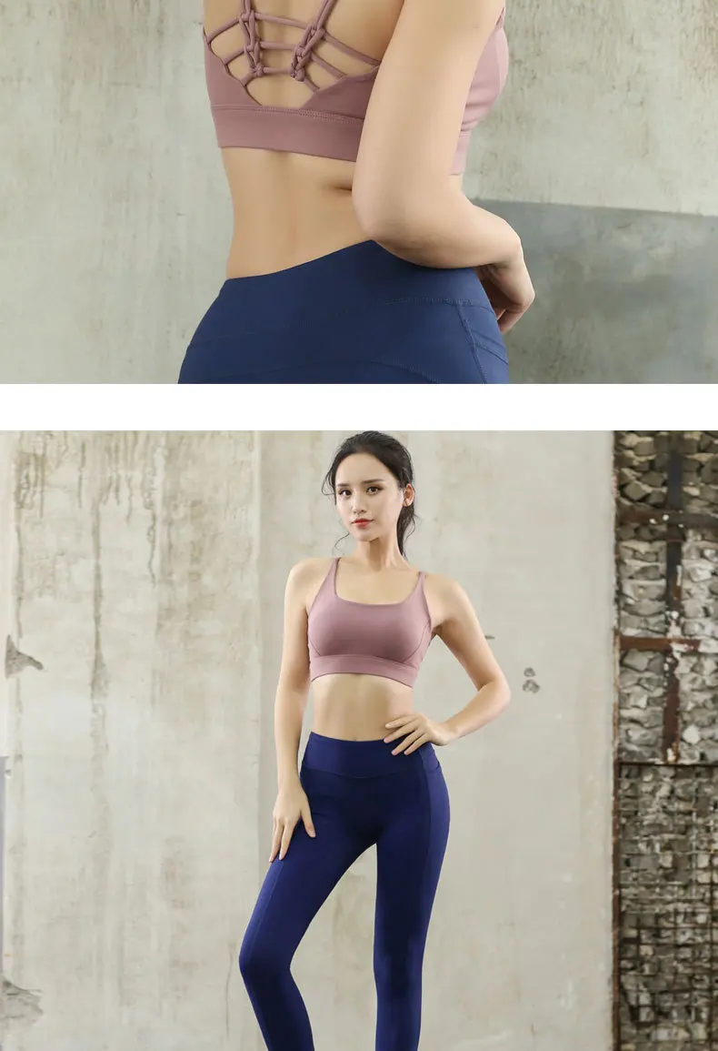 Бюстгальтер для йоги ударопрочный пуш-ап эластичный Breatahble Tank Top Регулируемый ударопрочный тренировочный Быстросохнущий Спортивный бюстгальтер для фитнеса A-WX-145