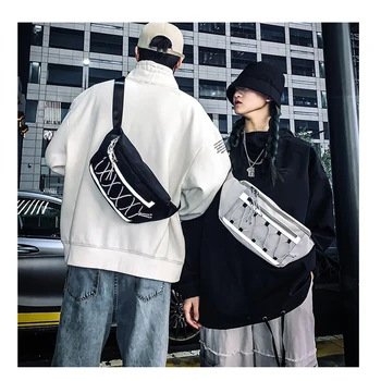 

Unisex Waist Bag Streetwear Oxford Cloth Belt Bags High Capacity Chest Packs Fashion Reflective Hip Hop Messenger Bag