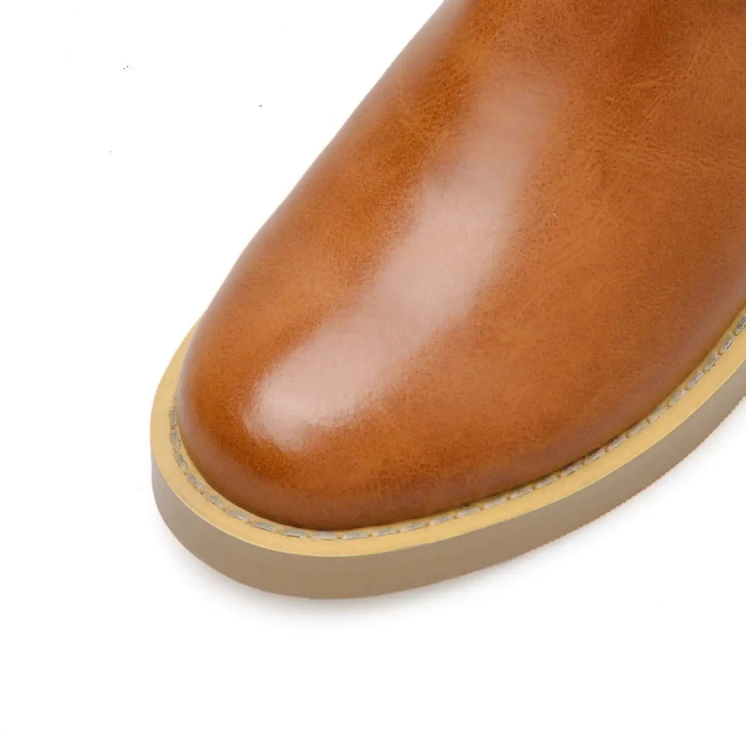 Bottes femme riding boots women's knight boots cow leather round toe thick high heels knee-high boots keep warm botas mujer