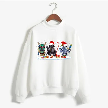 

Star Wars Boba Fett Stormtrooper and Darth Vader Play Hockey Friends Pullover Men Clothes Harajuku Tops Christmas Sweatshirt