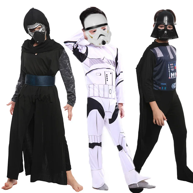 

Kids Boys Star Wars Kylo Ren Cosplay The Force Awakens Children Black Warrior Darth Vader Costume Uniform No Weapon C45780CH