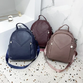 

2021 retro fashion ladies multifunctional backpack high quality ladies small leather backpack ladies fashion college school bag