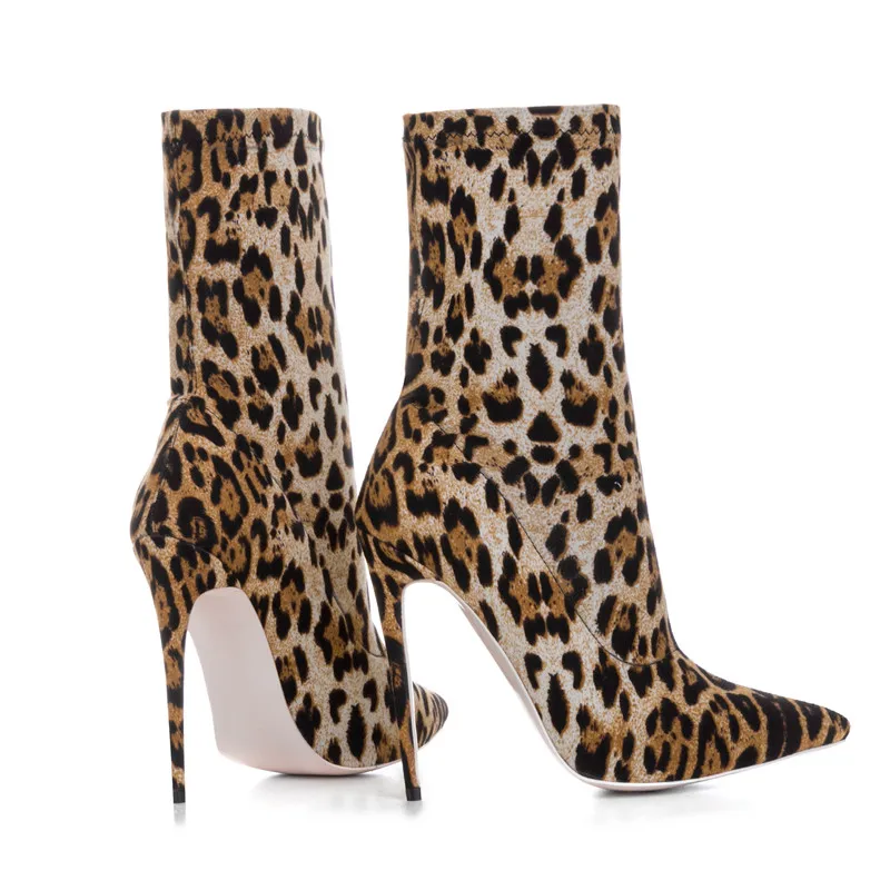 KATELVADI Leopard Boots Women Ankle Boots For Women 12.5CM Heel Winter Shoes Ladies Sexy Night Club Party Boots Size 43 K-571 KATELVADI Leopard Boots Women Ankle Boots For Women 12.5CM Heel Winter Shoes Ladies Sexy Night Club Party Boots Size 43 K-571