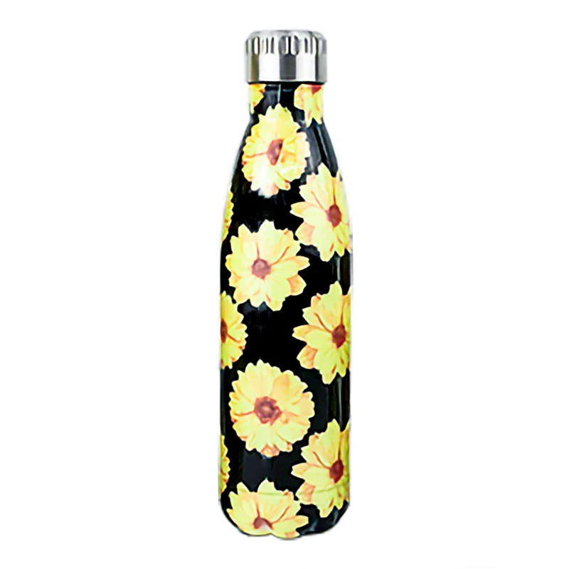 New Flamingo Floral Water Bottle BPA free Stainless Steel Thermos Bottle Gym Sport Travel Insulated Cup Mug Christmas Tumbler