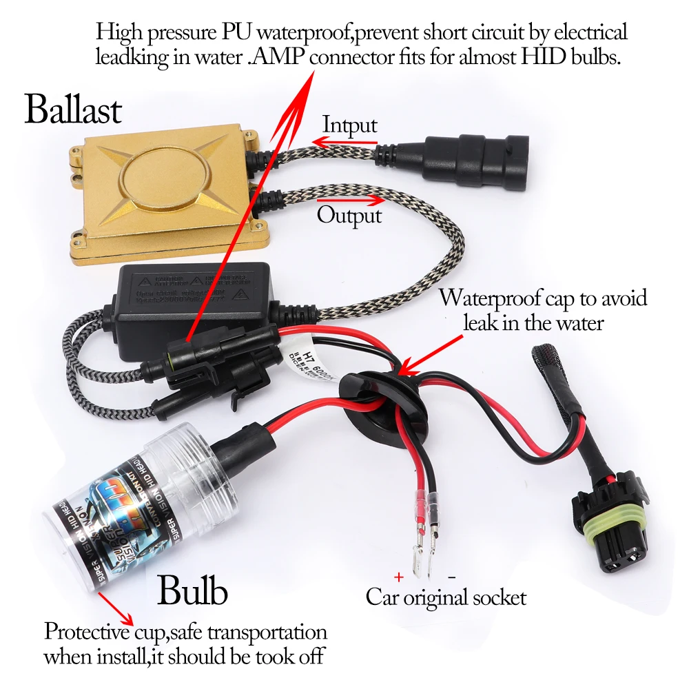 FDCHT Автомобильные фары лампы bi luces xenon h7 h3 h3c h1 h11 hid комплект ксенон h4 9005 9006 балласт 55 Вт h8 лампы canbus zenon