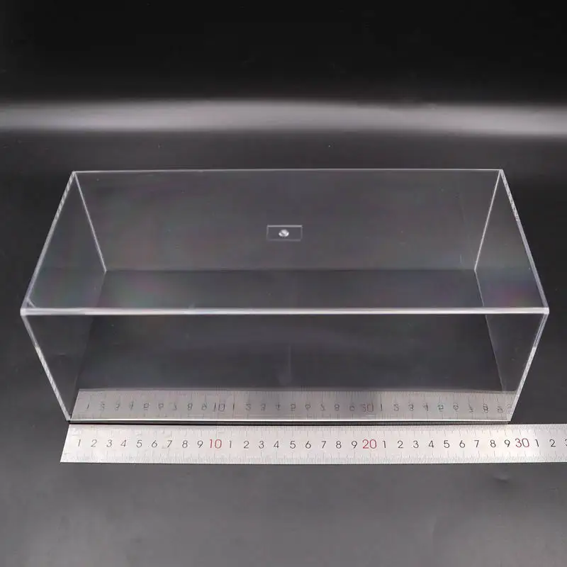 

Model Toys Car Display Case Acrylic Boxes Transparent Show Dustproof with Base 1/24 1/18 29cm