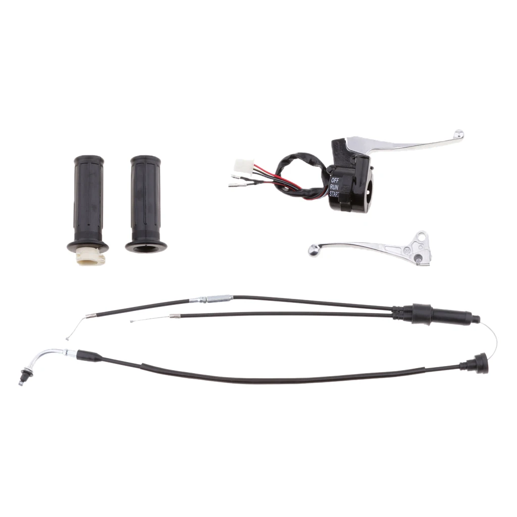 7/8 дюймов 22 мм Dirtbike твист Дроссельный ускоритель ручки тормоза рычажный узел и кабель набор для Yamaha PW50 PY50(черный