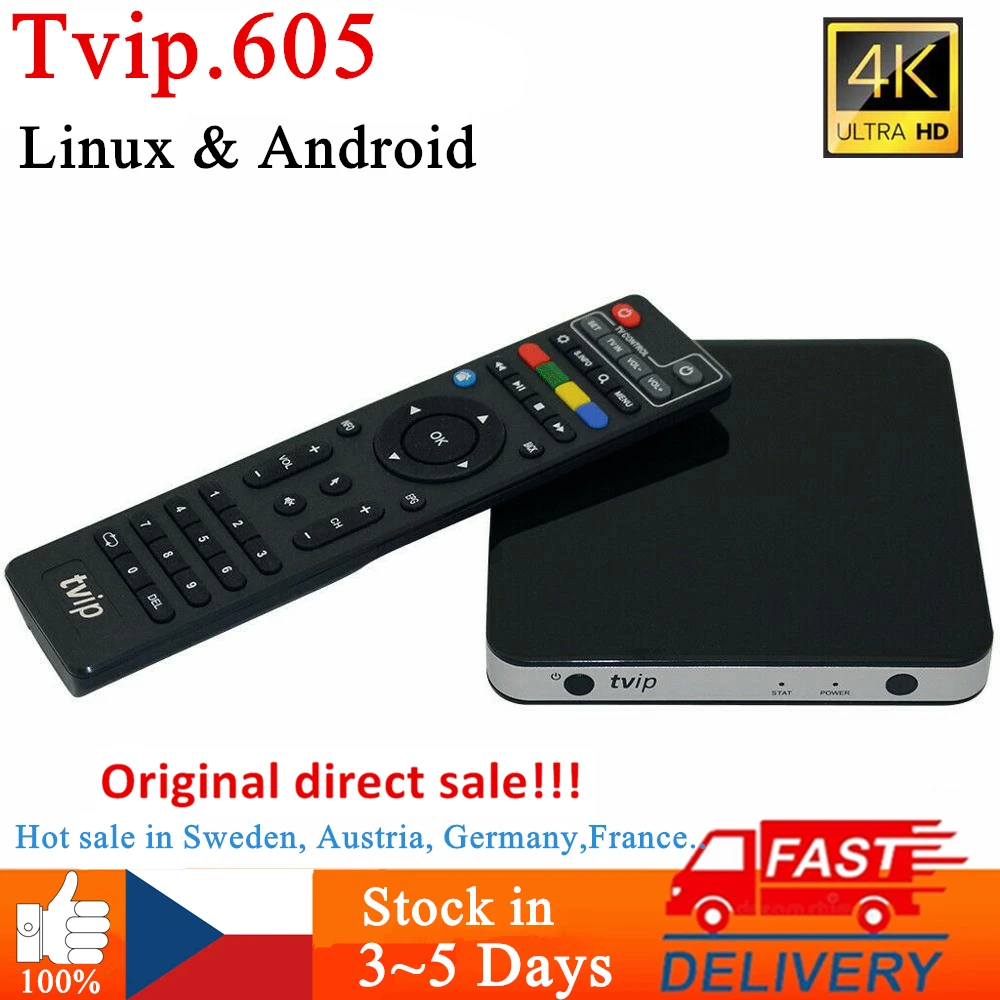 Original TVIP605 Smart TV Box S905X Support IPTV Box Tvip 605 Linux OS TV BOX 2.4G/5G WiFi 4K media Set Top Box tvip 530 tvip525